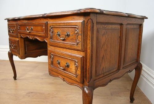 fig 7. Oak French 3rd Empire Carved Pedestal Desk (c.1900)