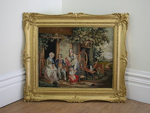 Victorian Embroided Berlin Tapestry (C. 1850)