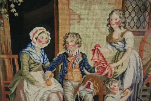 fig 6. Victorian Embroided Berlin Tapestry (c. 1850)