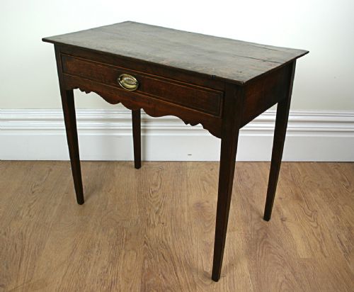 George III Oak Inlaid Silver Side Table (C. 1780)