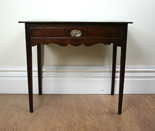 fig 1. George III Oak Inlaid Silver Side Table (c. 1780)