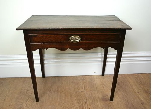 fig 2. George III Oak Inlaid Silver Side Table (c. 1780)