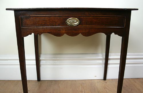 fig 3. George III Oak Inlaid Silver Side Table (c. 1780)