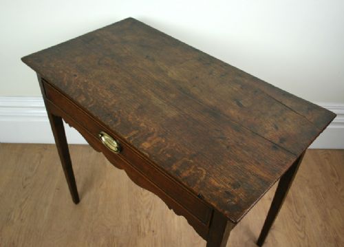 fig 8. George III Oak Inlaid Silver Side Table (c. 1780)