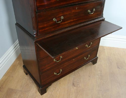 fig 4. English George III Mahogany Chippendale Influenced Chest on Chest (c.1780)