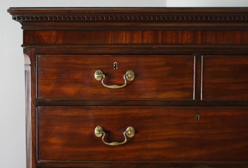 fig 5. English George III Mahogany Chippendale Influenced Chest on Chest (c.1780)