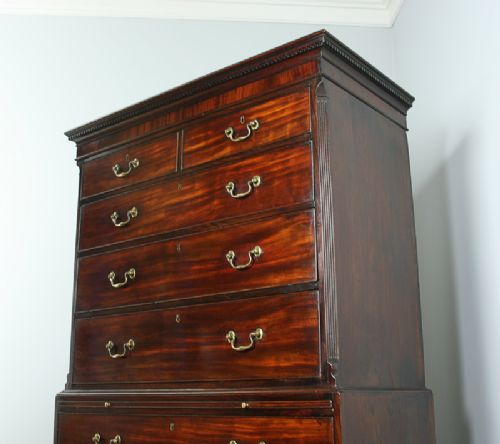fig 7. English George III Mahogany Chippendale Influenced Chest on Chest (c.1780)
