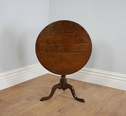 Oak George III English Tilt Top Tripod Table (C. 1760)