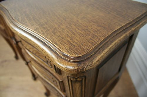 fig 4. Pair of Antique French Oak Bedside Cabinets Tables