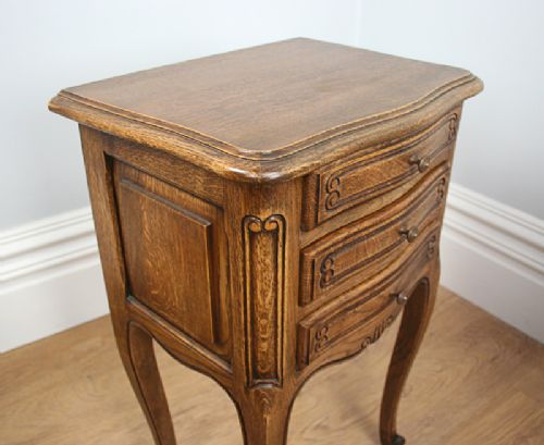 fig 7. Pair of Antique French Oak Bedside Cabinets Tables
