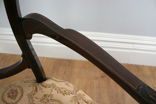 fig 7. Carved Mahogany Rococo Brass Inlay Occasional Office Carver Armchair (Circa 1880)