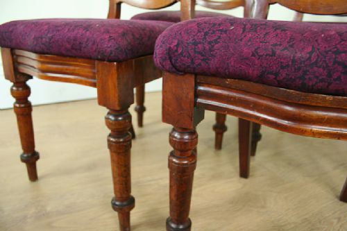 fig 3. Set of 4 Four Victorian Mahogany Balloon Back Dining Chairs (Circa 1870)