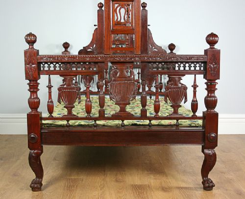 fig 3. 4ft 6” Colonial Raj Victorian Bombay Teak Four Poster Bed (Circa 1880)