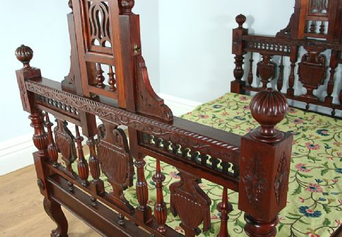 fig 4. 4ft 6” Colonial Raj Victorian Bombay Teak Four Poster Bed (Circa 1880)