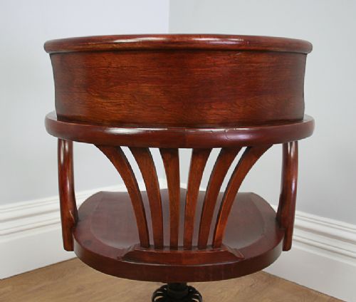 fig 4. Edwardian Mahogany Revolving Reclining Office Armchair (Circa 1900 - 1910)
