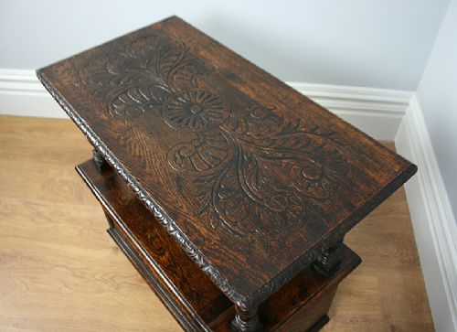 fig 4. Antique Victorian 3ft Oak Monks Bench (Circa 1870 - 1890)