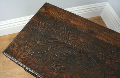 fig 6. Antique Victorian 3ft Oak Monks Bench (Circa 1870 - 1890)
