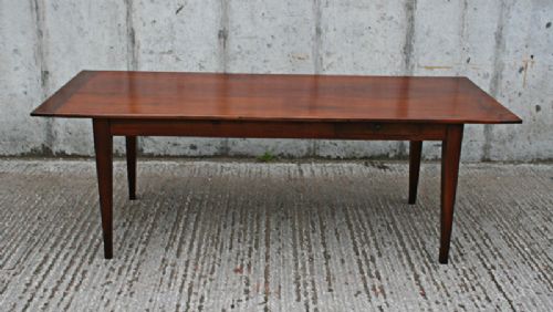 7ft 2” French Five Plank Cherry Wood Refectory Farmhouse Table (C. 1820)