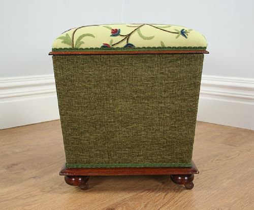 fig 2. Edwardian Mahogany Upholstered Concave Ottoman (Circa 1910)