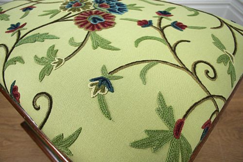 fig 6. Edwardian Mahogany Upholstered Concave Ottoman (Circa 1910)
