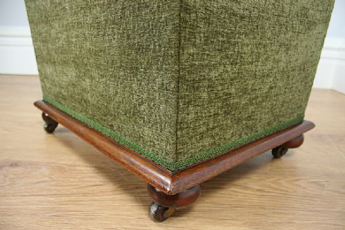 fig 8. Edwardian Mahogany Upholstered Concave Ottoman (Circa 1910)