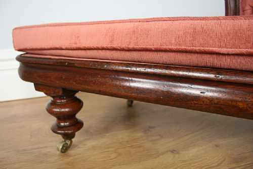fig 7. Victorian Mahogany Button Upholstered Chaise Longue (Circa 1860)