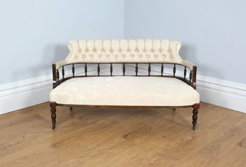 fig 1. Edwardian Inlaid Rosewood Two Seat Tub Shape Couch (Circa 1890 - 1910)