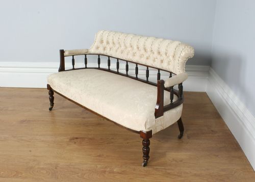 fig 2. Edwardian Inlaid Rosewood Two Seat Tub Shape Couch (Circa 1890 - 1910)