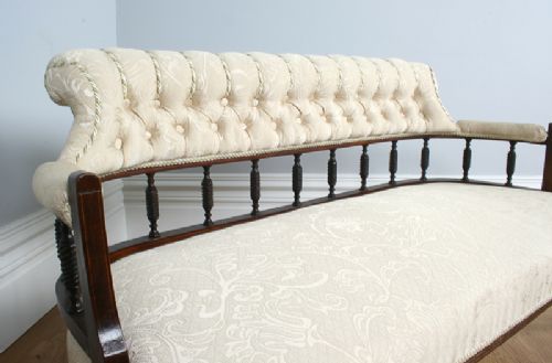 fig 3. Edwardian Inlaid Rosewood Two Seat Tub Shape Couch (Circa 1890 - 1910)