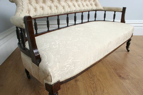 fig 4. Edwardian Inlaid Rosewood Two Seat Tub Shape Couch (Circa 1890 - 1910)