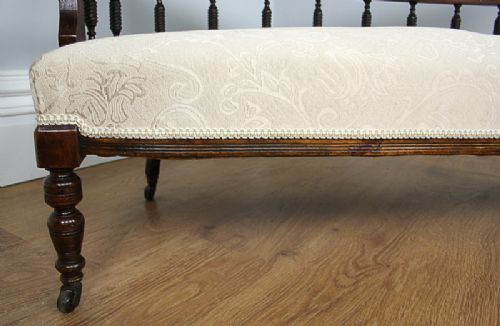fig 5. Edwardian Inlaid Rosewood Two Seat Tub Shape Couch (Circa 1890 - 1910)