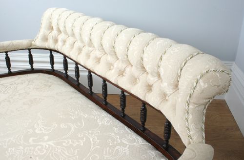 fig 7. Edwardian Inlaid Rosewood Two Seat Tub Shape Couch (Circa 1890 - 1910)