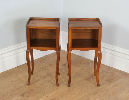 Pair of French Chestnut Open Bedside Cupboards (Circa 1900 - 1920)