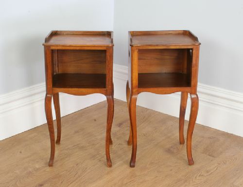 fig 3. Pair of French Chestnut Open Bedside Cupboards (Circa 1900 - 1920)