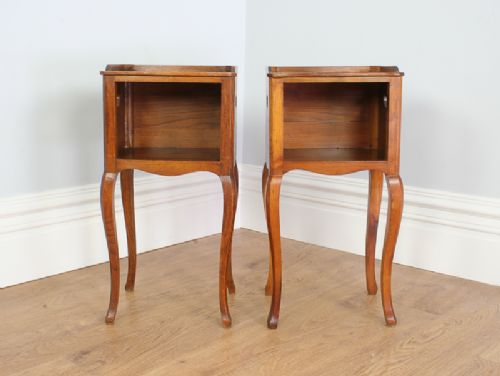 fig 4. Pair of French Chestnut Open Bedside Cupboards (Circa 1900 - 1920)