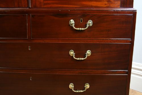 fig 8. George III Flame Mahogany Two Door Linen Press Cupboard (Circa 1780 - 1820)