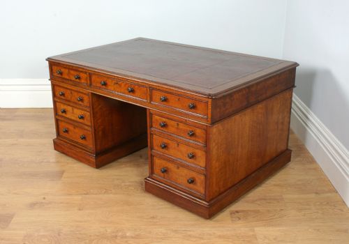 Victorian 5ft Mahogany Leather Partners Pedestal Desk (Circa 1850)