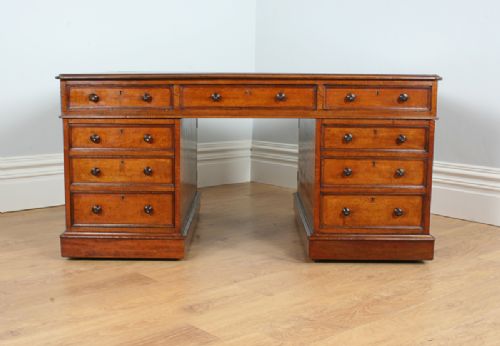 fig 1. Victorian 5ft Mahogany Leather Partners Pedestal Desk (Circa 1850)