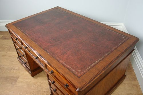 fig 2. Victorian 5ft Mahogany Leather Partners Pedestal Desk (Circa 1850)