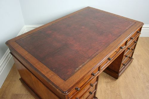 fig 4. Victorian 5ft Mahogany Leather Partners Pedestal Desk (Circa 1850)
