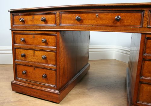 fig 5. Victorian 5ft Mahogany Leather Partners Pedestal Desk (Circa 1850)