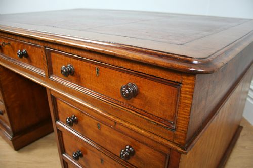 fig 6. Victorian 5ft Mahogany Leather Partners Pedestal Desk (Circa 1850)
