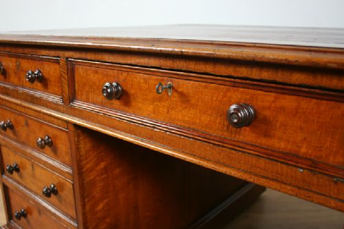 fig 7. Victorian 5ft Mahogany Leather Partners Pedestal Desk (Circa 1850)