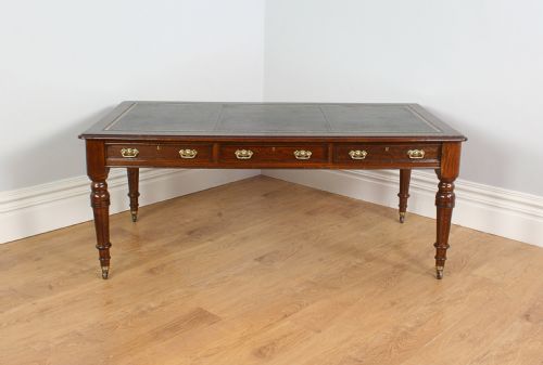 fig 1. Large 6ft Victorian Oak Library Table (Circa 1880 - 1900)