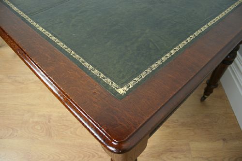 fig 3. Large 6ft Victorian Oak Library Table (Circa 1880 - 1900)