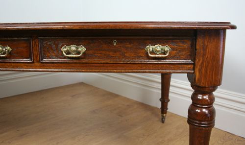 fig 4. Large 6ft Victorian Oak Library Table (Circa 1880 - 1900)