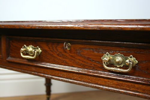 fig 5. Large 6ft Victorian Oak Library Table (Circa 1880 - 1900)