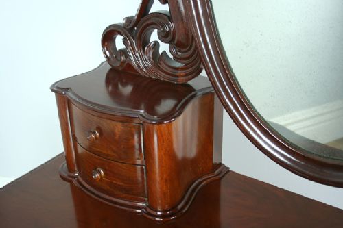 fig 4. Flame Mahogany Serpentine Victorian Duchess Dressing Table (Circa 1860)