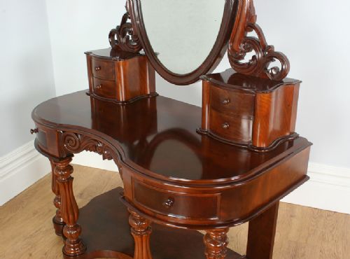 fig 5. Flame Mahogany Serpentine Victorian Duchess Dressing Table (Circa 1860)