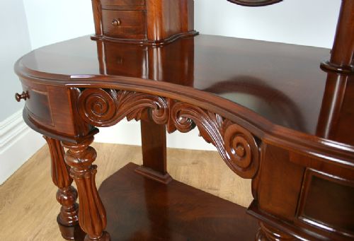 fig 6. Flame Mahogany Serpentine Victorian Duchess Dressing Table (Circa 1860)